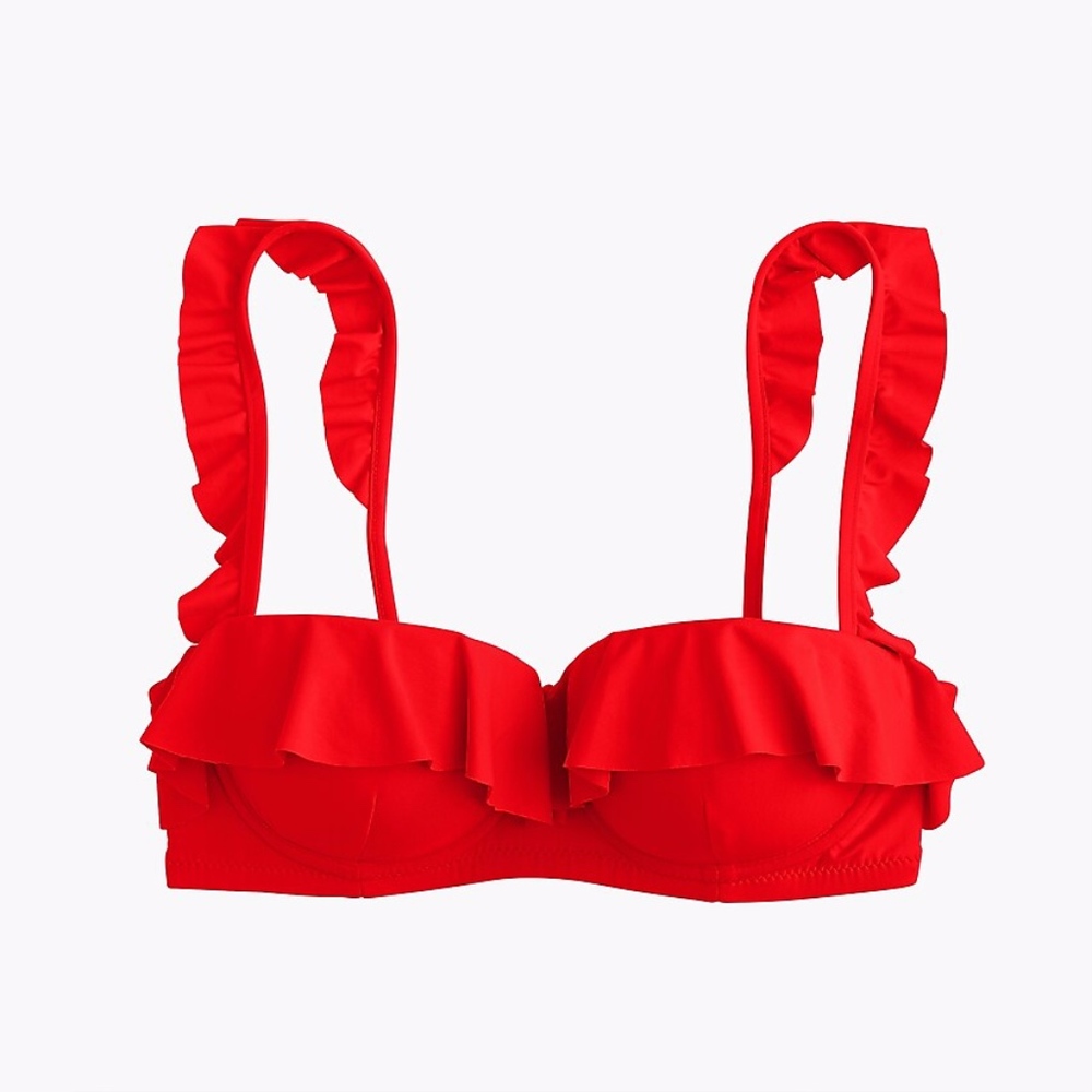 J Crew Ruffle Underwire Bikini 34D Top New, Tags